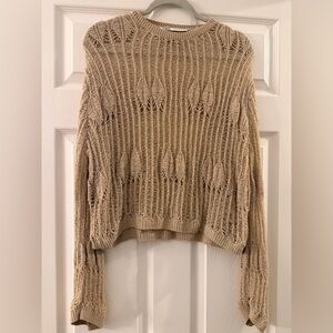 Cozy Tan Knit Sweater - Zara